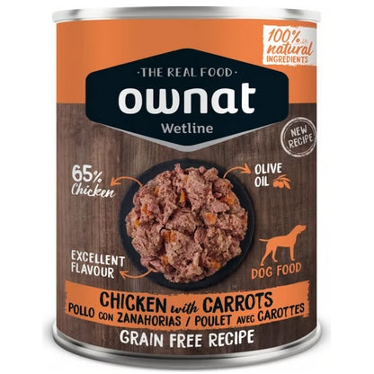 Ownat Boîte GF Chien Poulet & Carottes 395g