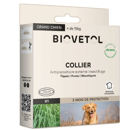Biovetol Collier Antiparasitaire Grand Chien +15kg