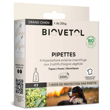 Biovetol Pipettes Antiparasitaire Grand Chien + De 30kg