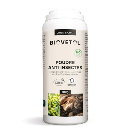 Biovetol Poudre Anti-Insectes Chien & Chat 100g