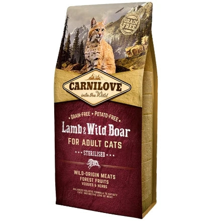 Carnilove Chat Stérilisé Agneau Et Sanglier 2kg