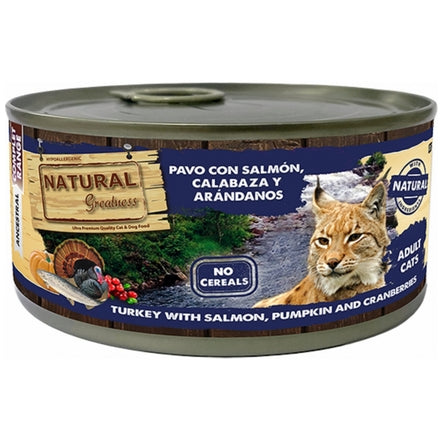 Natural Greatness Boîte GF Chat Dinde Au Saumon 185g
