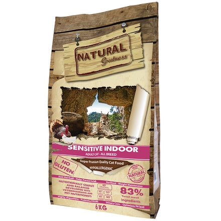 Natural Greatness Chat Adulte Sensitive Indoor 6kg