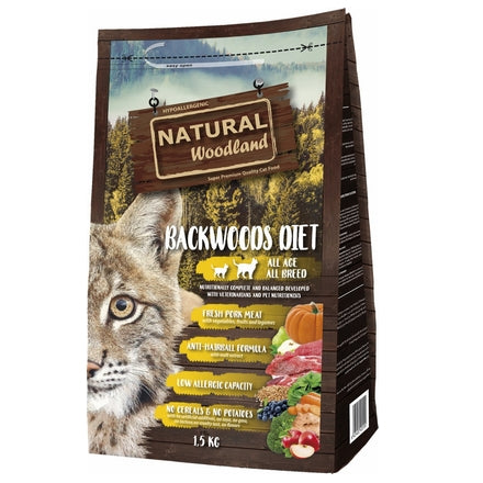 Natural Woodland Chat Backwoods Diet Porc Frais 1.5kg