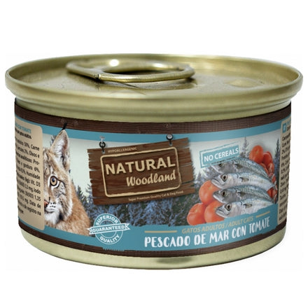 Natural Woodland Boîte GF Chat Poisson De La Mer 85g