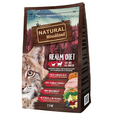 Natural Woodland Chat Realm Diet Poulet Frais 1.5kg